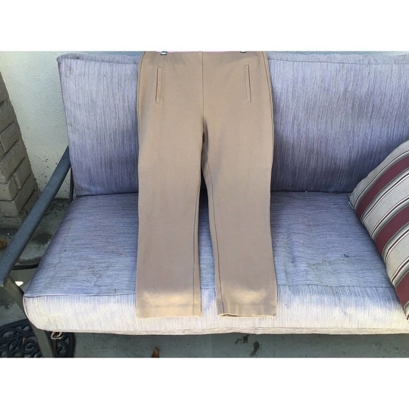Chico's Slacks Women's Sz1 Tan Cotton/Spandex Cropped Pre-Owned - Picture 6 of 9